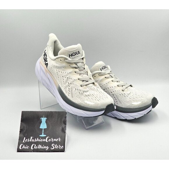 Hoka One One Men's Gray White Mesh Clifton 8 Running Shoes Size 7D 2841 - Picture 9 of 16